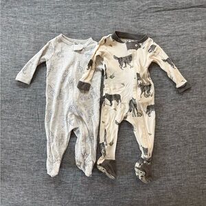 Like new Carter’s + Burt’s Bees footie pajamas, 6m